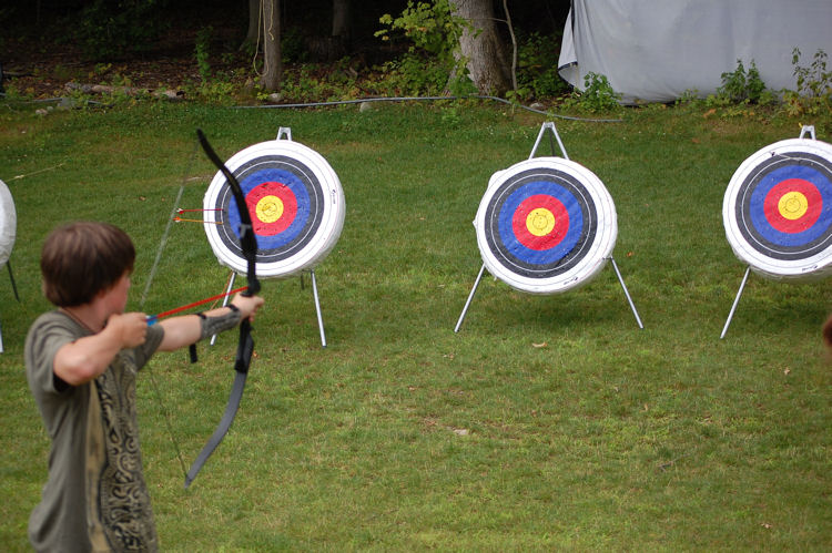 Boy doing archery