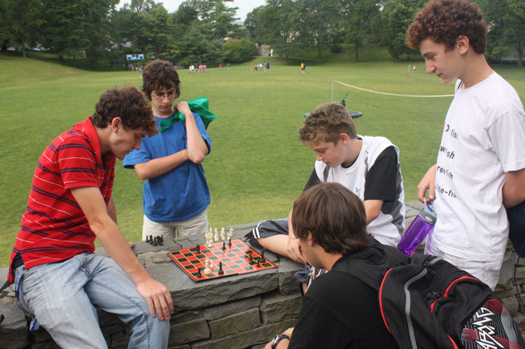 Playing chess outside