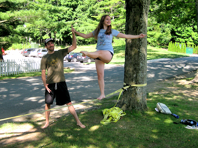 girl on slackline