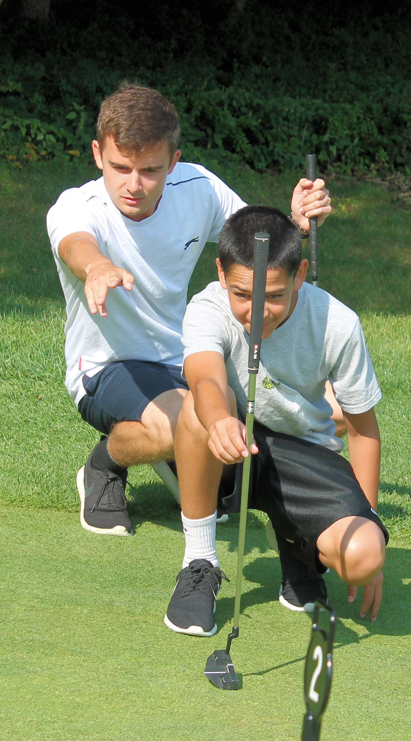 golfing at Camp